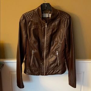 Brown faux leather jacket size M Marc New York